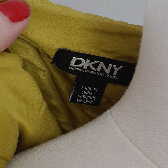 Vintage DKNY Neon Yellow Puffy Short Sleeve Jacket - Picture 3 of 5